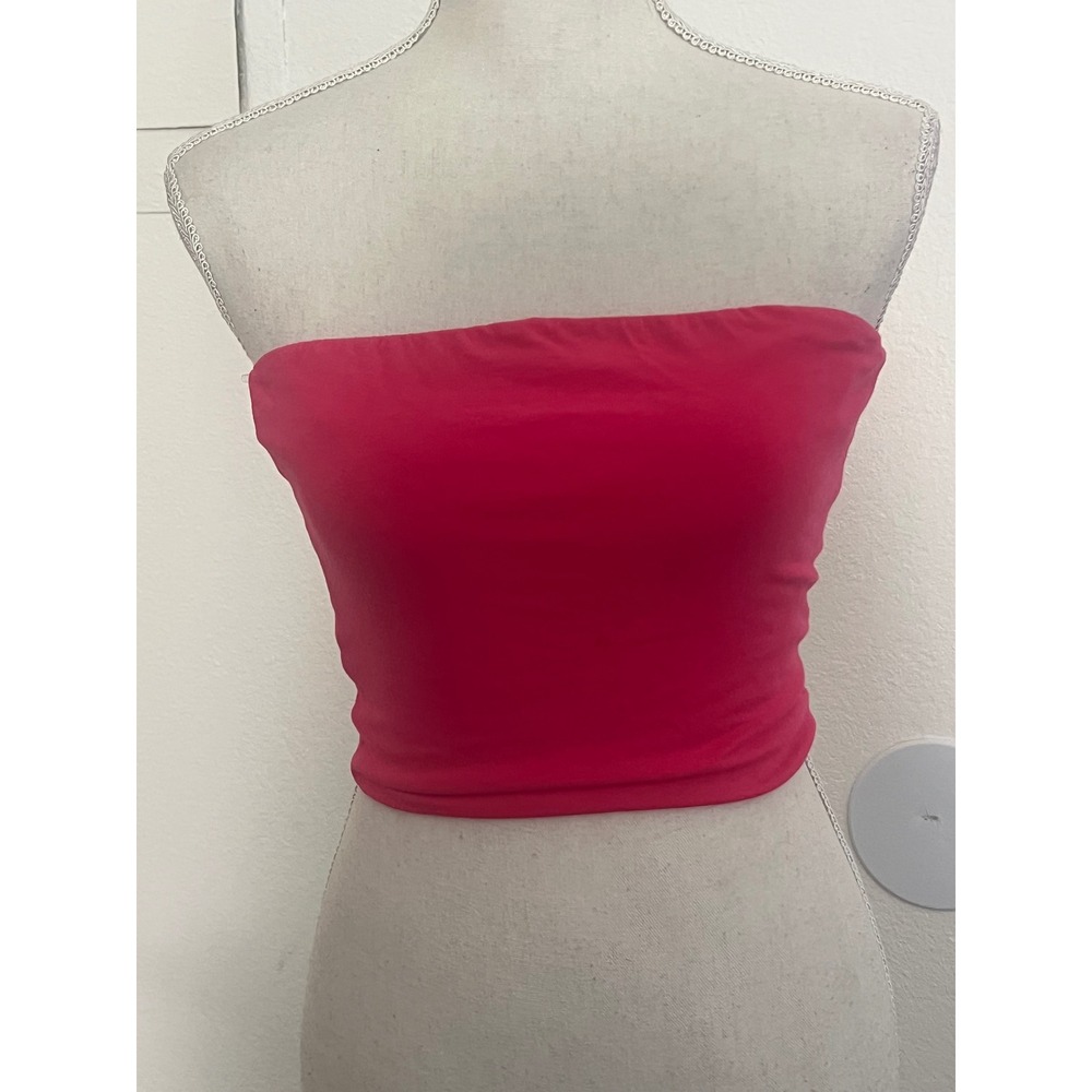 Fashion Nova Women Hot Pink Essential Strapless Tube Top Size Small NWT - Picture 2 of 5